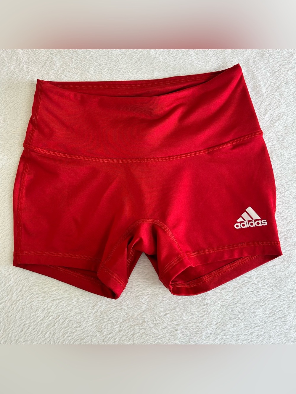 Adidas Womens Shorts Small Red Techfit Volleyball Athletic Compression Climalite